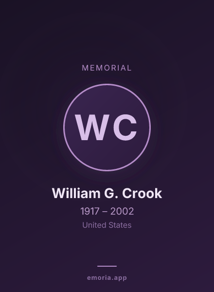 Memorial portrait of William G. Crook
