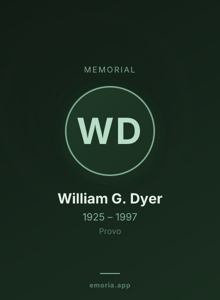 Memorial portrait of William G. Dyer