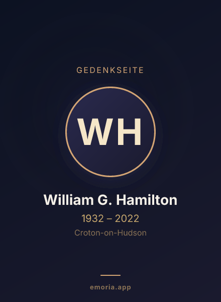 Gedenkportrait von William G. Hamilton