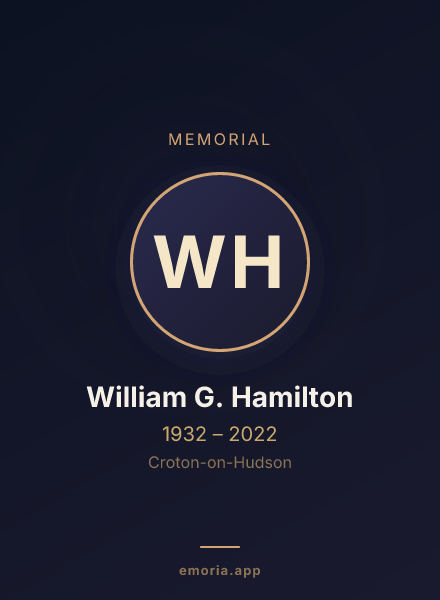 Memorial portrait of William G. Hamilton