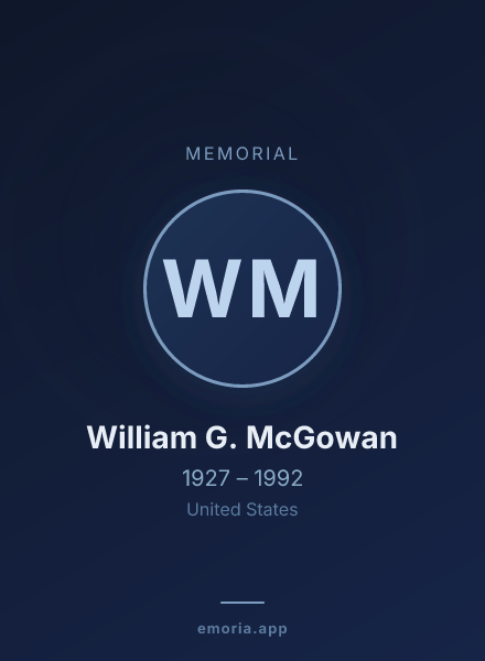 Memorial portrait of William G. McGowan