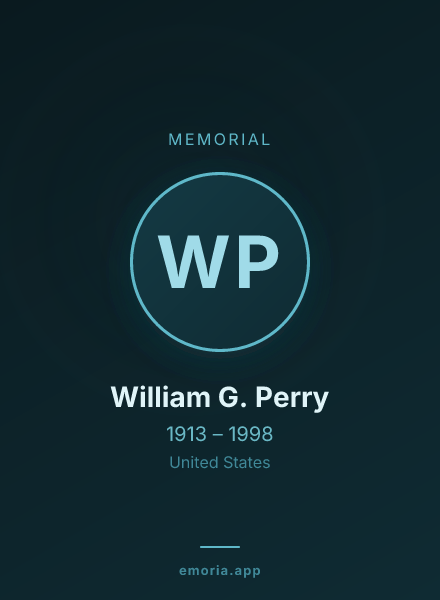 Memorial portrait of William G. Perry