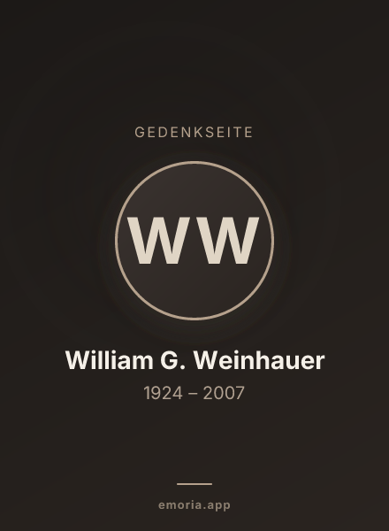 Gedenkportrait von William G. Weinhauer
