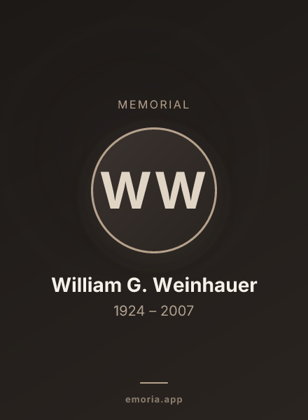 Memorial portrait of William G. Weinhauer