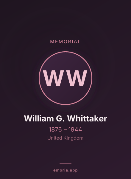 Memorial portrait of William G. Whittaker