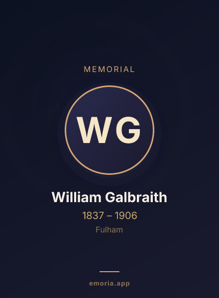 Memorial portrait of William Galbraith