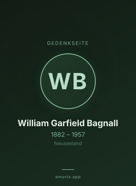 Gedenkportrait von William Garfield Bagnall
