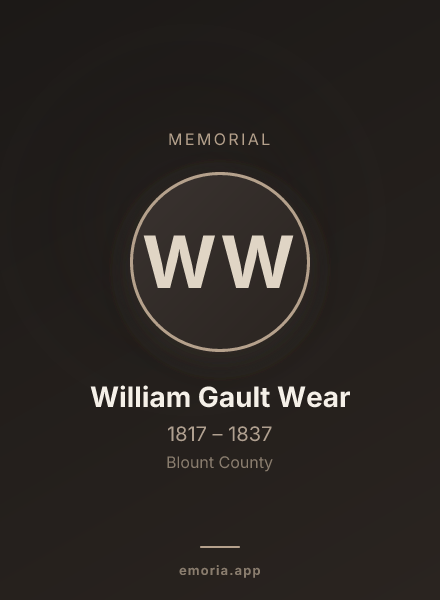 Memorial portrait of William Gault Wear