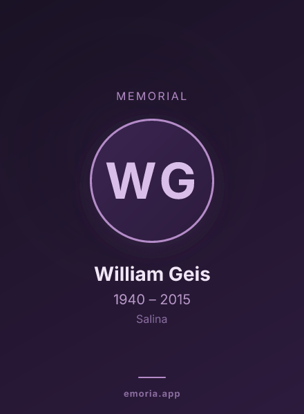 Memorial portrait of William Geis