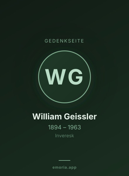 Gedenkportrait von William Geissler