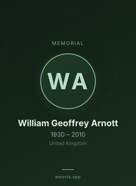 Memorial portrait of William Geoffrey Arnott
