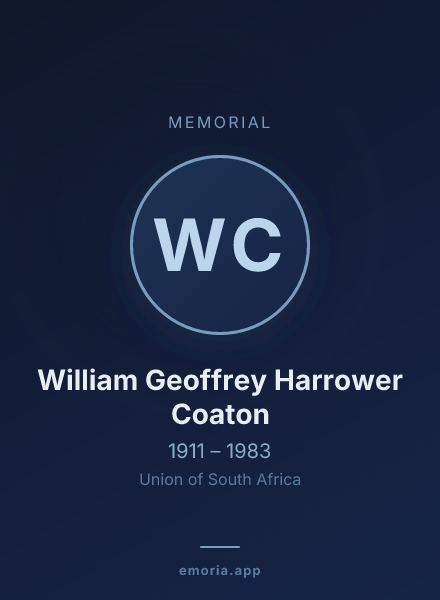 Memorial portrait of William Geoffrey Harrower Coaton