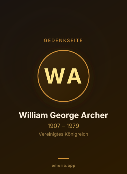 Gedenkportrait von William George Archer