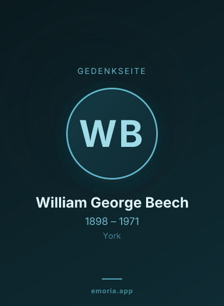 Gedenkportrait von William George Beech