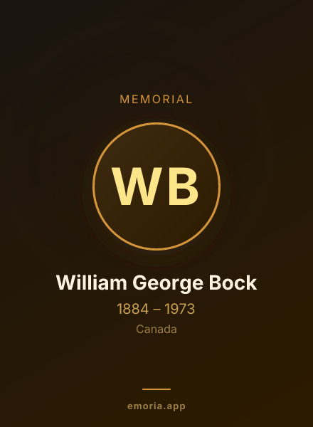 Memorial portrait of William George Bock