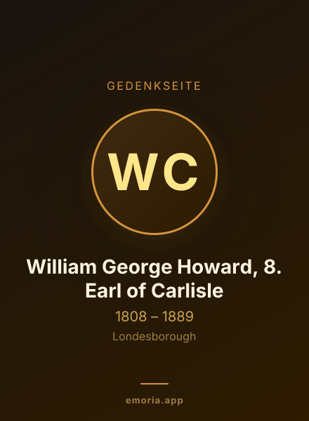 Gedenkportrait von William George Howard, 8. Earl of Carlisle