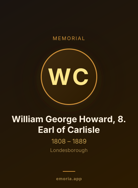 Memorial portrait of William George Howard, 8. Earl of Carlisle