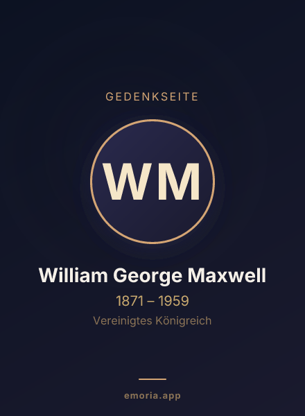 Gedenkportrait von William George Maxwell