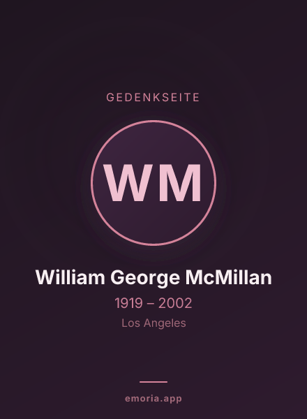 Gedenkportrait von William George McMillan