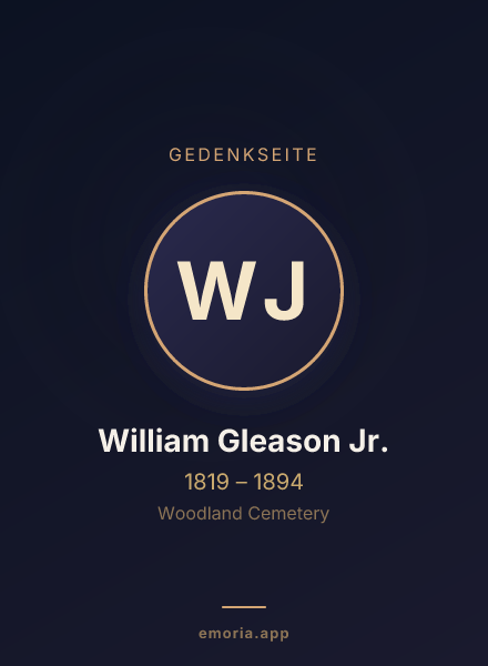 Gedenkportrait von William Gleason Jr.