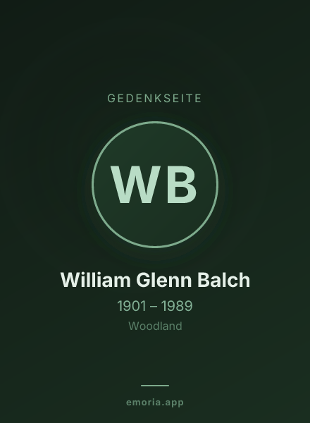 Gedenkportrait von William Glenn Balch