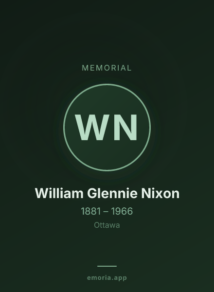 Memorial portrait of William Glennie Nixon