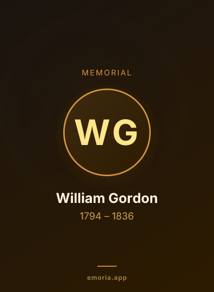Memorial portrait of William Gordon