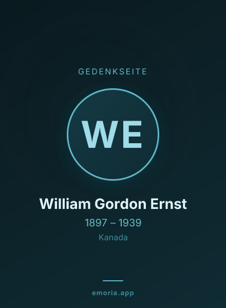 Gedenkportrait von William Gordon Ernst