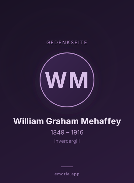Gedenkportrait von William Graham Mehaffey