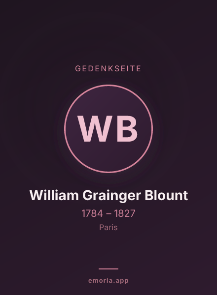 Gedenkportrait von William Grainger Blount