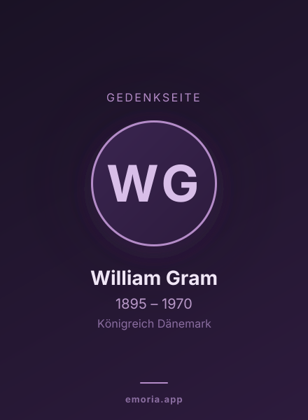 Gedenkportrait von William Gram