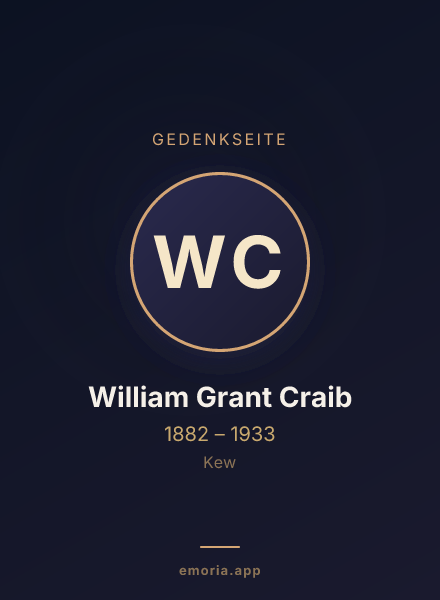 Gedenkportrait von William Grant Craib