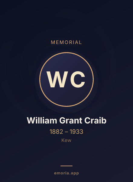 Memorial portrait of William Grant Craib