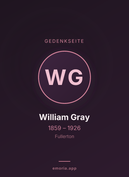 Gedenkportrait von William Gray