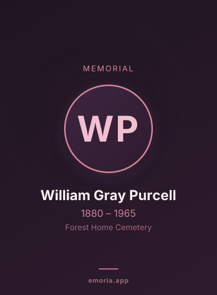 Memorial portrait of William Gray Purcell