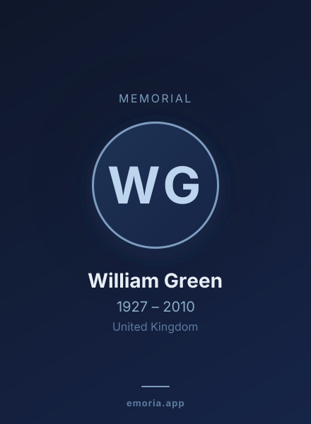 Memorial portrait of William Green