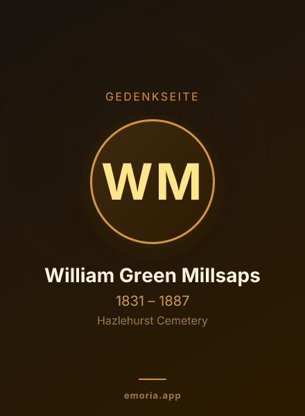 Gedenkportrait von William Green Millsaps