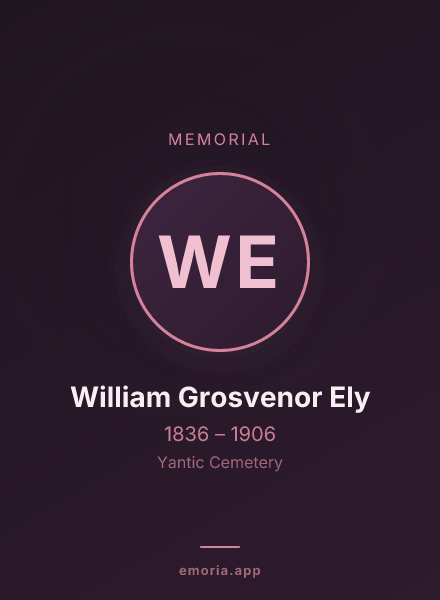 Memorial portrait of William Grosvenor Ely