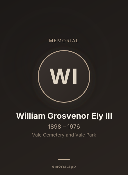 Memorial portrait of William Grosvenor Ely III
