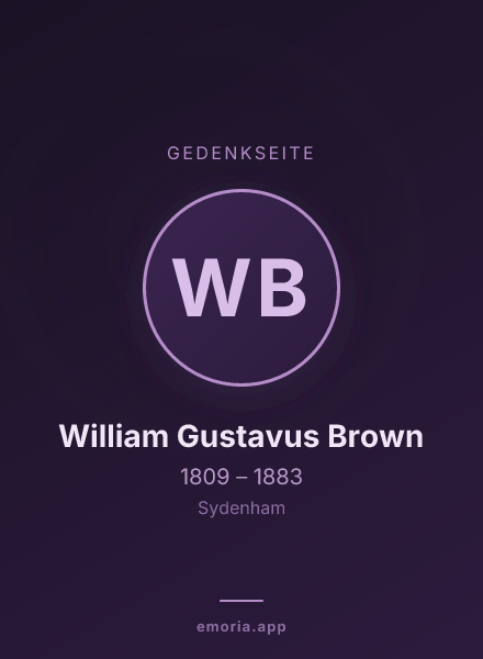 Gedenkportrait von William Gustavus Brown
