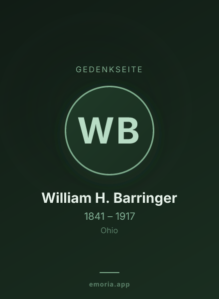 Gedenkportrait von William H. Barringer