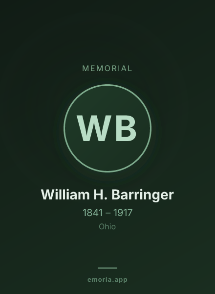 Memorial portrait of William H. Barringer