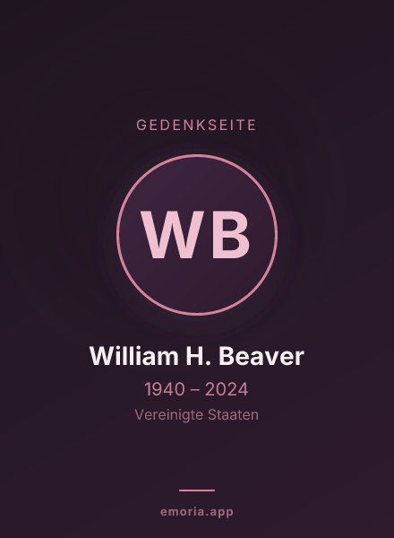 Gedenkportrait von William H. Beaver