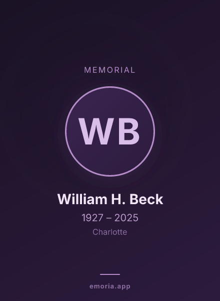 Memorial portrait of William H. Beck