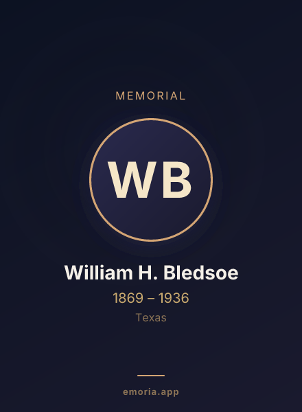 Memorial portrait of William H. Bledsoe