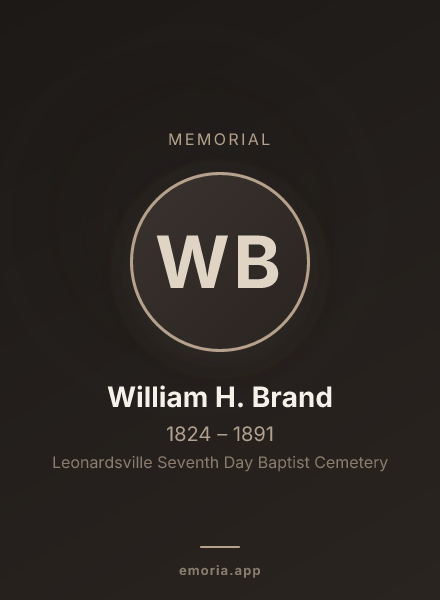 Memorial portrait of William H. Brand