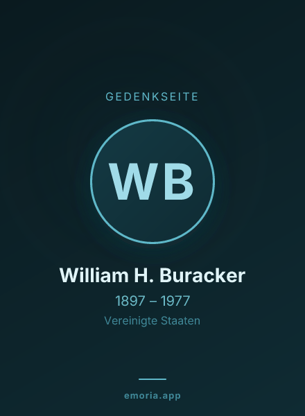 Gedenkportrait von William H. Buracker