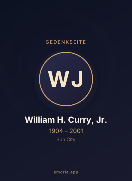 Gedenkportrait von William H. Curry, Jr.