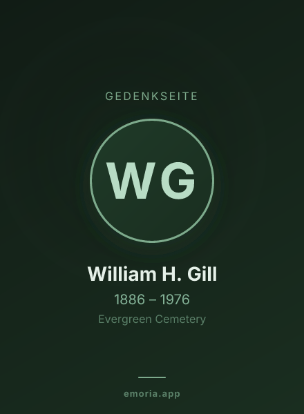Gedenkportrait von William H. Gill