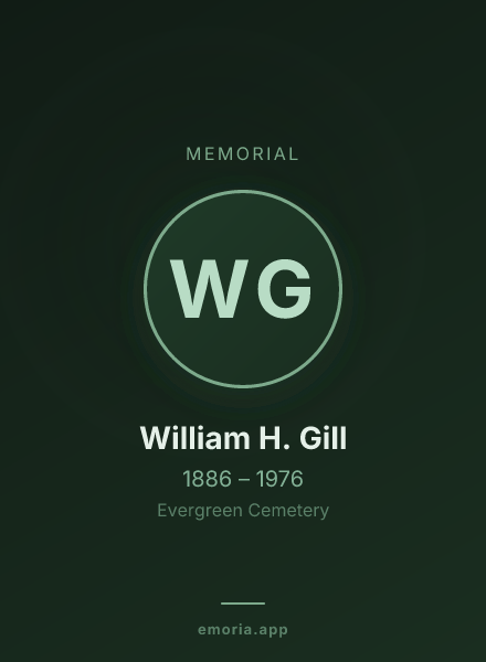Memorial portrait of William H. Gill
